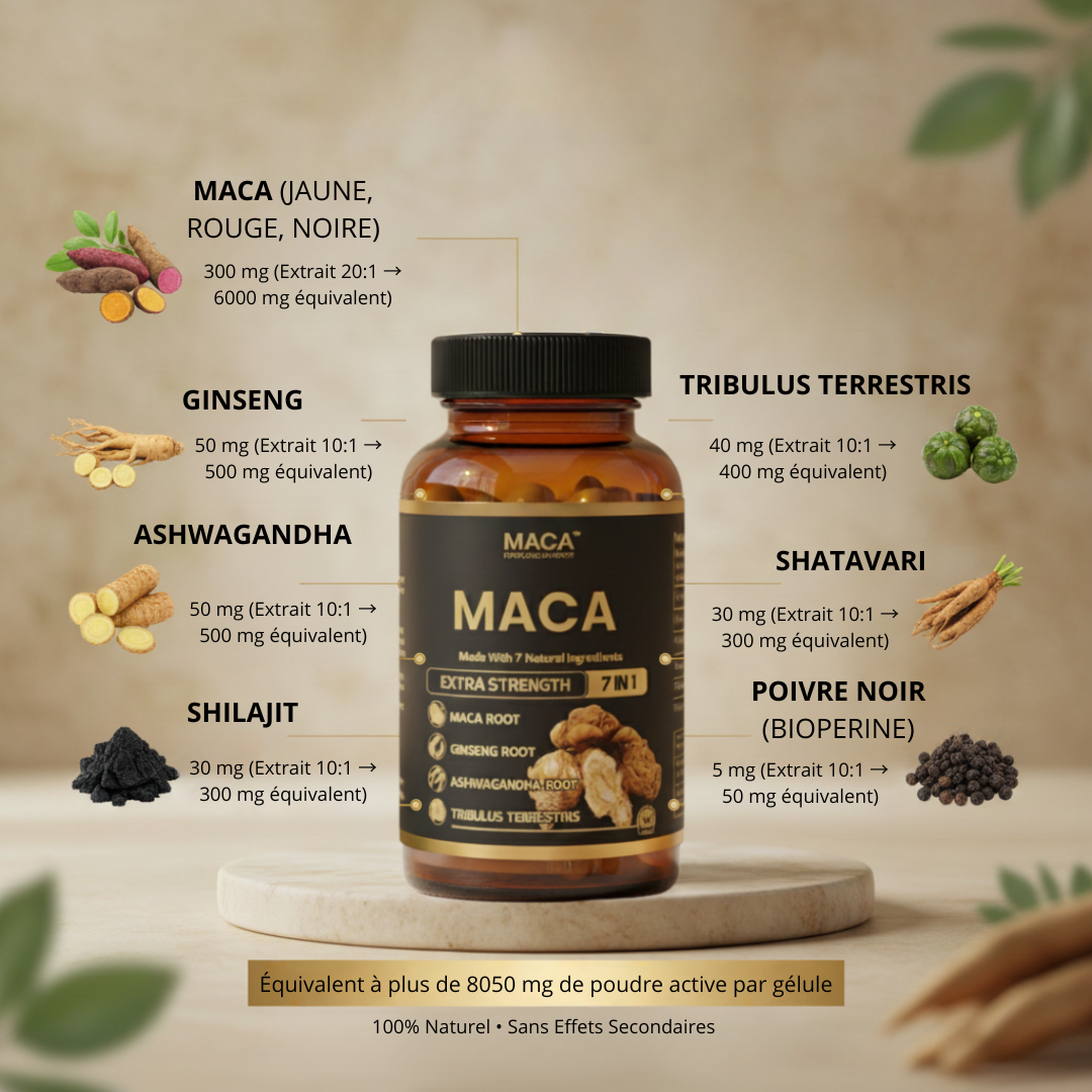 Cure MACA naturel (1 mois - Boost énergie)